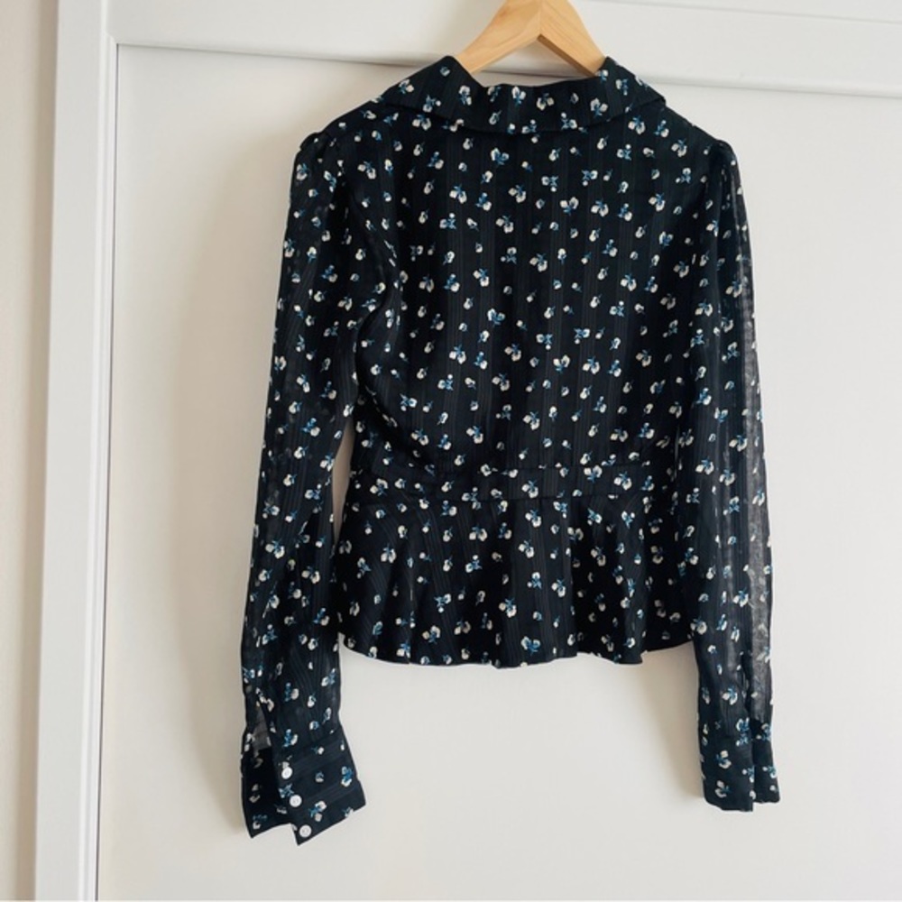 NWT EAST ORDER Sea Flower Ami Blouse w/ Long Sleeves - Picture 7 of 9